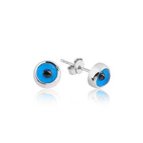 Gumush EA0710007 Gümüş Nazarlı Çiçek Çivili Küpe