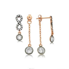 Gumush EA1160017 Gümüş Zincirli Sonsuzluk Bayan Küpe
