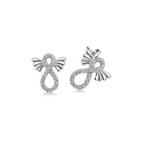 Gumush EA1160037 Gümüş Kanatlı Sonsuzluk Çivili Küpe