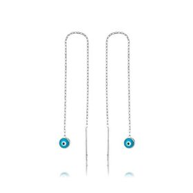 Gumush EA1160040 Gümüş Nazar Zincirli Küpe