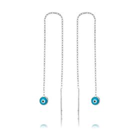 Gumush EA1160040 Gümüş Nazar Zincirli Küpe