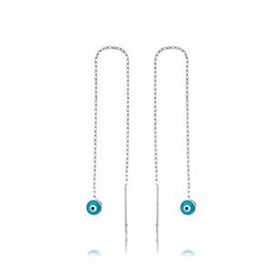 Gumush EA1160040 Gümüş Nazar Zincirli Küpe
