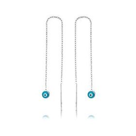 Gumush EA1160040 Gümüş Nazar Zincirli Küpe