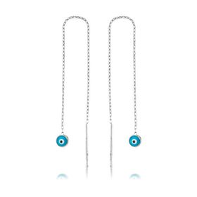 Gumush EA1160040 Gümüş Nazar Zincirli Küpe