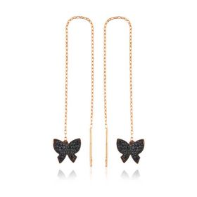 Gumush EA1160046 Gümüş Kelebek Zincir Küpe