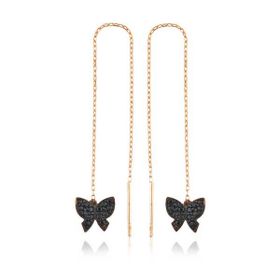 Gumush EA1160046 Gümüş Kelebek Zincir Küpe