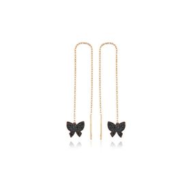 Gumush EA1160046 Gümüş Kelebek Zincir Küpe
