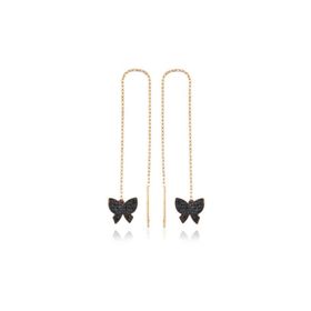 Gumush EA1160046 Gümüş Kelebek Zincir Küpe