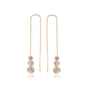 Gumush EA1160048 Gümüş Beyaz Taşlı Zincirli Küpe