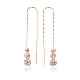 Gumush EA1160048 Gümüş Beyaz Taşlı Zincirli Küpe