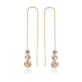 Gumush EA1160048 Gümüş Beyaz Taşlı Zincirli Küpe