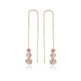 Gumush EA1160048 Gümüş Beyaz Taşlı Zincirli Küpe
