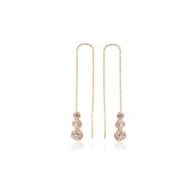 Gumush EA1160048 Gümüş Beyaz Taşlı Zincirli Küpe
