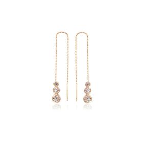 Gumush EA1160048 Gümüş Beyaz Taşlı Zincirli Küpe