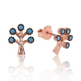 Gumush EA1160061 Gümüş Hayat Ağacı Çivili Küpe