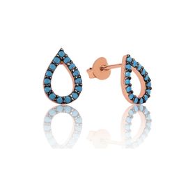 Gumush EA1160067 Gümüş Firuze Taşlı Aşk Damlası Küpe