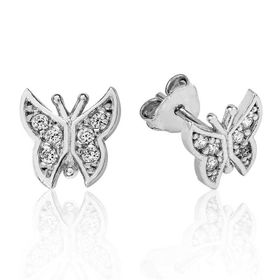 Gumush EA1160096 Gümüş Kelebek Çivili Küpe