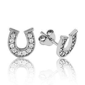 Gumush EA1160107 Gümüş Nal Çivili Küpe