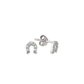 Gumush EA1160107 Gümüş Nal Çivili Küpe