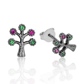 Gumush EA1160111 Gümüş Hayat Ağacı Çivili Küpe