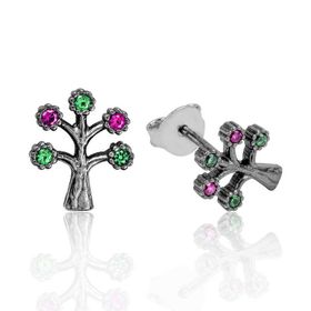 Gumush EA1160111 Gümüş Hayat Ağacı Çivili Küpe