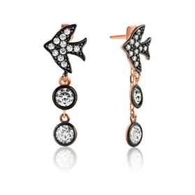 Gumush EA1160117 Gümüş Zincirli Kırlangıç Küpe