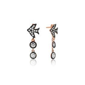 Gumush EA1160117 Gümüş Zincirli Kırlangıç Küpe