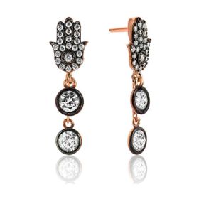 Gumush EA1160119 Gümüş Sallantılı Fatma Ana Eli Küpe