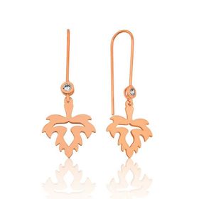 Gumush EA1160170 Gümüş Yaprak Sallantılı Küpe