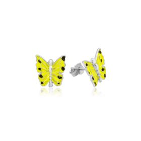 Gumush EA1160202 Gümüş Sarı Kelebek Çocuk Küpesi