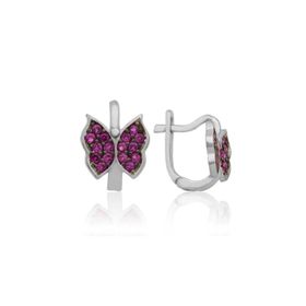 Gumush EA1160209 Gümüş Pembe Kelebek Çocuk Küpesi
