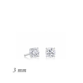 Gumush EA1160218 3 mm Gümüş Yuvarlak Tek Taş Zirkon Küpe