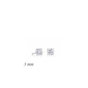 Gumush EA1160218 3 mm Gümüş Yuvarlak Tek Taş Zirkon Küpe