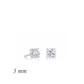 Gumush EA1160218 3 mm Gümüş Yuvarlak Tek Taş Zirkon Küpe