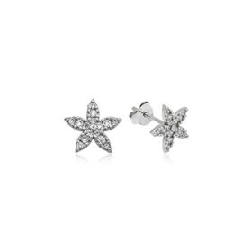 Gumush EA1160225 Gümüş Çiçek Çivili Küpe