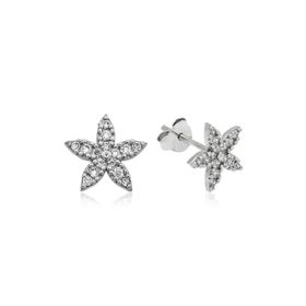 Gumush EA1160225 Gümüş Çiçek Çivili Küpe