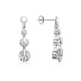 Gumush EA1160228 Gümüş 3 Taş Tria Çivili Küpe