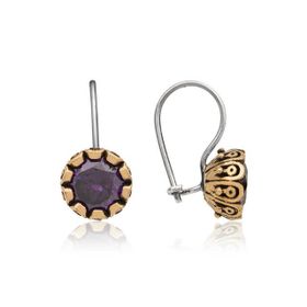 Gumush EA1160241 Gümüş Mor Otantik Küpe