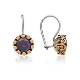 Gumush EA1160241 Gümüş Mor Otantik Küpe