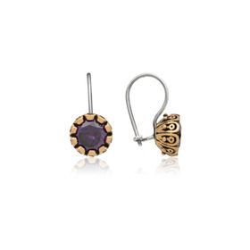 Gumush EA1160241 Gümüş Mor Otantik Küpe