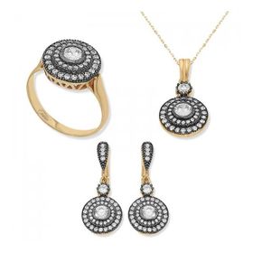 Gumush Elmas Model Kadın Gümüş Set