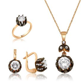Gumush Elmas Model Lale Kadın Gümüş Set