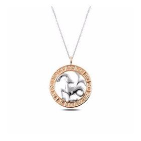 Gumush gh_T4918 gümüş Rose Oğlak Burcu Kolye