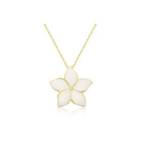 Gumush GMSH -T6757 Gold Yasemin Çiçeği Gümüş Kadın Kolye