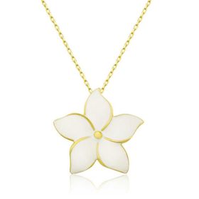 Gumush GMSH -T6757 Gold Yasemin Çiçeği Gümüş Kadın Kolye