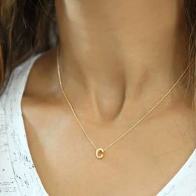 Gumush Gold 3 Boyutlu C Harf Bayan Gümüş Kolye