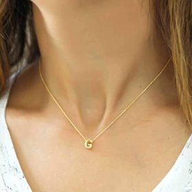 Gumush Gold 3 Boyutlu G Harf Bayan Gümüş Kolye