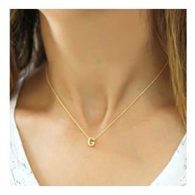 Gumush Gold 3 Boyutlu G Harf Bayan Gümüş Kolye