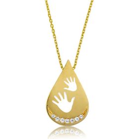 Gumush Gold Bebek Elleri Bayan Gümüş Kolye