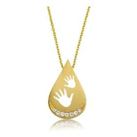 Gumush Gold Bebek Elleri Bayan Gümüş Kolye